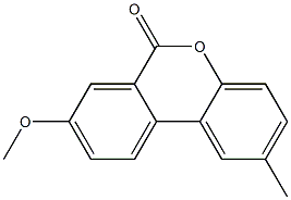 2-Methyl-8-methoxy-6H-dibenzo[b,d]pyran-6-one Struktur