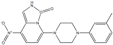 7-[4-(3-Methylphenyl)-1-piperazinyl]-4-nitrobenzofurazane 1-oxide Struktur