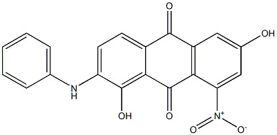 2-Anilino-1,6-dihydroxy-8-nitroanthraquinone Struktur