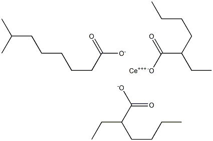 Cerium(III)bis(2-ethylhexanoate)7-methyloctanoate Struktur