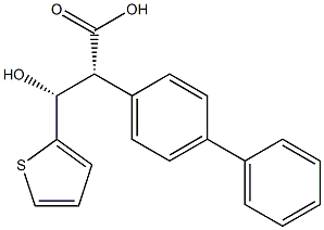 (2R,3R)-2-(4-Phenylphenyl)-3-hydroxy-3-(2-thienyl)propionic acid Struktur