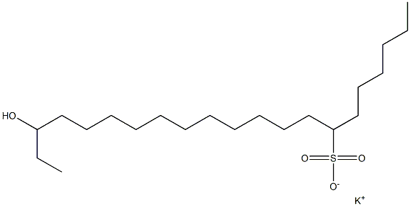 19-Hydroxyhenicosane-7-sulfonic acid potassium salt Struktur