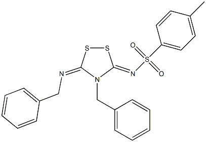 3-(Tosylimino)-4-benzyl-5-(benzylimino)-1,2,4-dithiazolidine Struktur