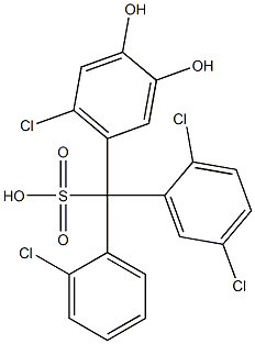 (2-Chlorophenyl)(2,5-dichlorophenyl)(6-chloro-3,4-dihydroxyphenyl)methanesulfonic acid Struktur