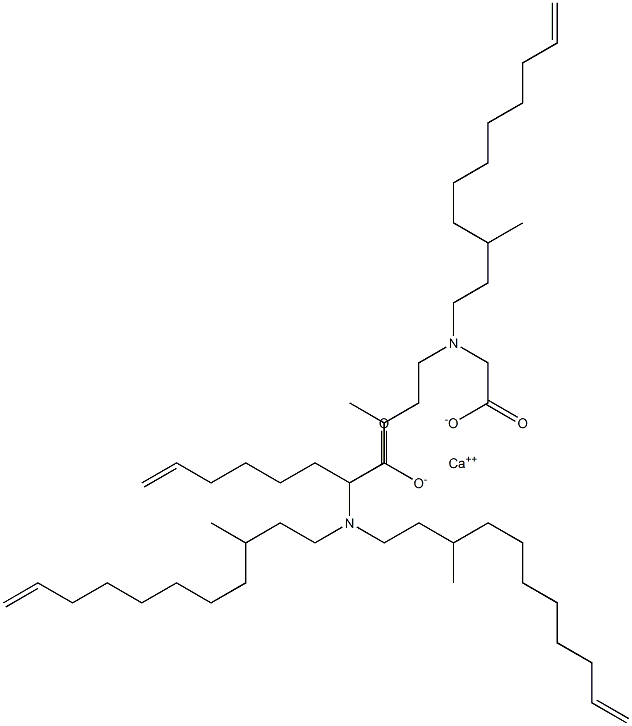 Bis[N,N-bis(3-methyl-10-undecenyl)glycine]calcium salt Struktur