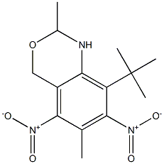 8-tert-Butyl-1,4-dihydro-2,6-dimethyl-5,7-dinitro-2H-3,1-benzoxazine Struktur