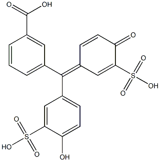 2-Hydroxy-5-[(3-carboxyphenyl)(4-oxo-3-sulfo-2,5-cyclohexadien-1-ylidene)methyl]benzenesulfonic acid Struktur