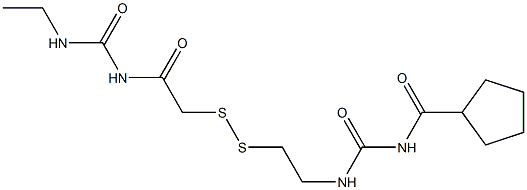 1-(Cyclopentylcarbonyl)-3-[2-[[(3-ethylureido)carbonylmethyl]dithio]ethyl]urea Struktur