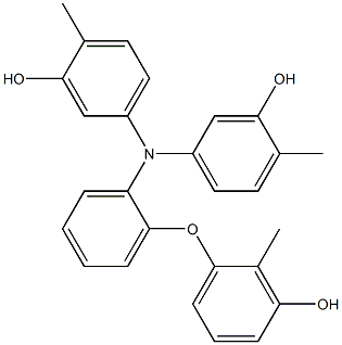 N,N-Bis(3-hydroxy-4-methylphenyl)-2-(3-hydroxy-2-methylphenoxy)benzenamine Struktur