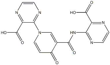 1,N-Bis(3-carboxypyrazin-2-yl)-1,4-dihydro-4-oxopyridine-3-carboxamide Struktur