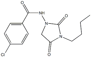 N-(3-Butyl-2,4-dioxoimidazolidin-1-yl)-4-chlorobenzamide Struktur