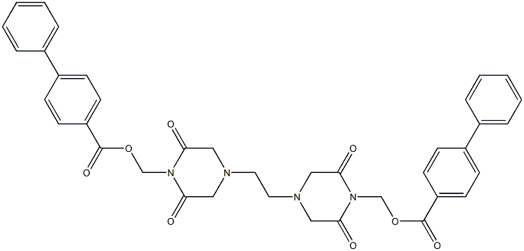 4,4'-Ethylenebis(2,6-dioxopiperazine-1-methanol)bis(4-phenylbenzoate) Struktur