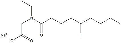 N-Ethyl-N-(5-fluorononanoyl)glycine sodium salt Struktur