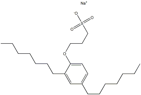 3-(2,4-Diheptylphenoxy)propane-1-sulfonic acid sodium salt Struktur