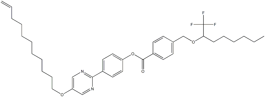 4-[[1-(Trifluoromethyl)heptyl]oxymethyl]benzoic acid 4-[5-(10-undecenyloxy)pyrimidin-2-yl]phenyl ester Struktur