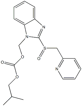 1-[(2-Methylpropyloxycarbonyloxy)methyl]-2-[(2-pyridinyl)methylsulfinyl]-1H-benzimidazole Struktur