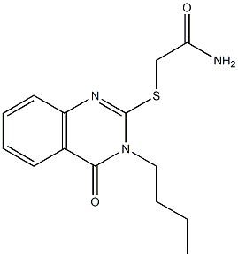 2-(2-Amino-2-oxoethylthio)-3-butyl-quinazolin-4(3H)-one Struktur