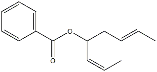 Benzoic acid (E)-1-[(Z)-1-propenyl]-3-pentenyl ester Struktur