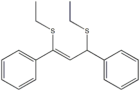 (Z)-1,3-Bis(ethylthio)-1,3-diphenyl-1-propene Struktur