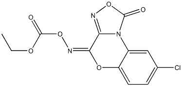 4-[(Ethoxycarbonyloxy)imino]-8-chloro-4H-[1,2,4]oxadiazolo[3,4-c][1,4]benzoxazin-1-one Struktur