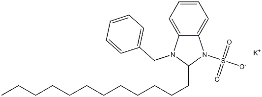 1-Benzyl-2,3-dihydro-2-dodecyl-1H-benzimidazole-3-sulfonic acid potassium salt Struktur