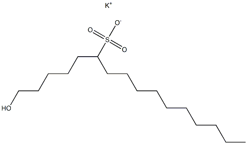 1-Hydroxyhexadecane-6-sulfonic acid potassium salt Struktur