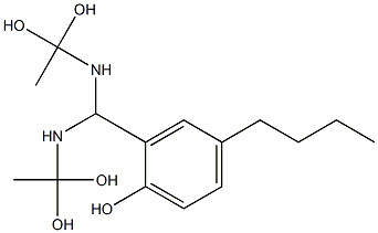 2-[Bis[(1,1-dihydroxyethyl)amino]methyl]-4-butylphenol Struktur