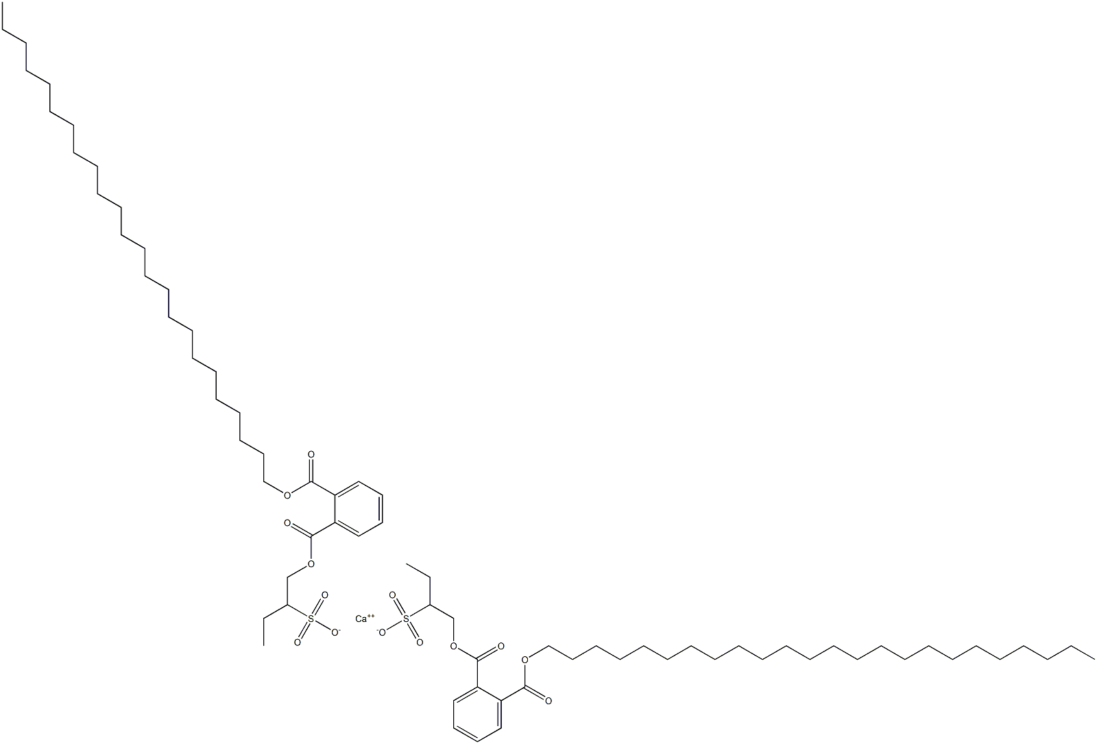 Bis[1-[(2-tetracosyloxycarbonylphenyl)carbonyloxy]butane-2-sulfonic acid]calcium salt Struktur