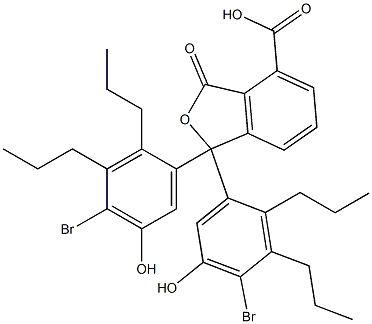 1,1-Bis(4-bromo-5-hydroxy-2,3-dipropylphenyl)-1,3-dihydro-3-oxoisobenzofuran-4-carboxylic acid Struktur