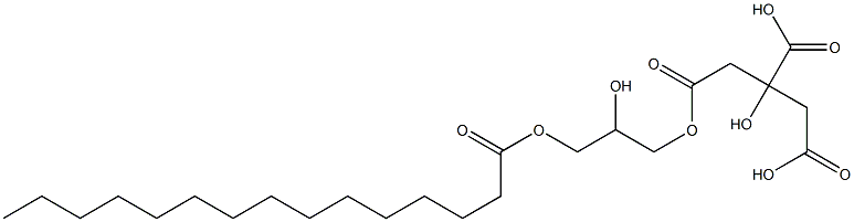 Citric acid dihydrogen 1-(2-hydroxy-3-pentadecanoyloxypropyl) ester Struktur