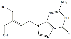 9-[4-Hydroxy-3-hydroxymethyl-2-butenyl]-2-amino-1,9-dihydro-6H-purin-6-one Struktur