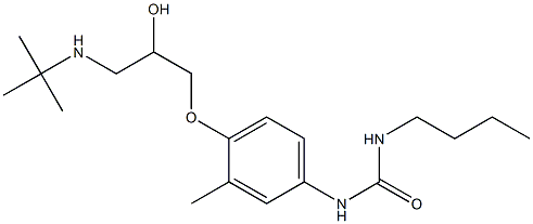 1-Butyl-3-[3-methyl-4-[2-hydroxy-3-[tert-butylamino]propoxy]phenyl]urea Struktur