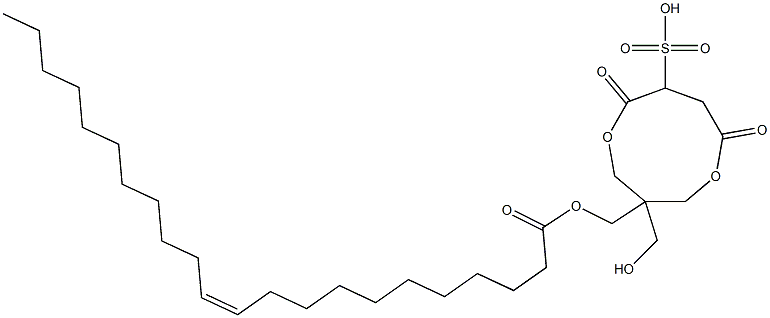 (Z)-11-Docosenoic acid [1-(hydroxymethyl)-4,7-dioxo-6-sulfo-3,8-dioxacyclononan-1-yl]methyl ester Struktur