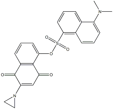 2-(1-Aziridinyl)-5-[5-dimethylamino-1-naphthalenylsulfonyloxy]-1,4-naphthoquinone Struktur