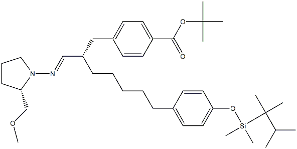 4-[(2S)-7-[4-[[Dimethyl(1,1,2-trimethylpropyl)silyl]oxy]phenyl]-2-[[[(2S)-2-(methoxymethyl)-1-pyrrolidinyl]imino]methyl]heptyl]benzoic acid tert-butyl ester Struktur