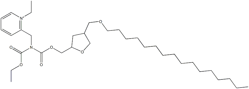 2-[[N-Ethoxycarbonyl-N-[[(tetrahydro-4-hexadecyloxymethylfuran)-2-yl]methoxycarbonyl]amino]methyl]-1-ethylpyridinium Struktur