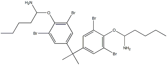 2,2-Bis[3,5-dibromo-4-(1-aminopentyloxy)phenyl]propane Struktur