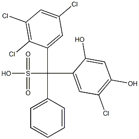 (5-Chloro-2,4-dihydroxyphenyl)(2,3,5-trichlorophenyl)phenylmethanesulfonic acid Struktur