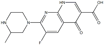 6-Fluoro-1,4-dihydro-4-oxo-7-(3-methyl-1-piperazinyl)-1,8-naphthyridine-3-carboxylic acid Struktur