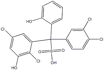 (3,4-Dichlorophenyl)(2,5-dichloro-3-hydroxyphenyl)(2-hydroxyphenyl)methanesulfonic acid Struktur