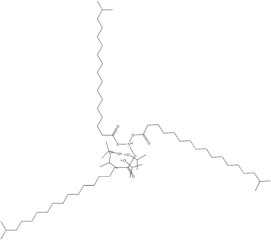 Tris(16-methylheptadecanoic acid)isopropoxytitanium(IV) salt Struktur