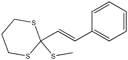 2-[(E)-2-Phenylethenyl]-2-(methylthio)-1,3-dithiane Struktur