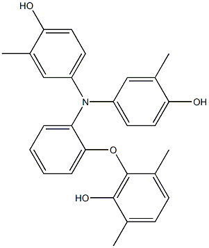 N,N-Bis(4-hydroxy-3-methylphenyl)-2-(6-hydroxy-2,5-dimethylphenoxy)benzenamine Struktur