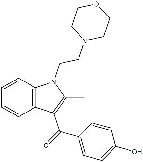 3-(4-Hydroxybenzoyl)-2-methyl-1-[2-morpholinoethyl]-1H-indole Struktur