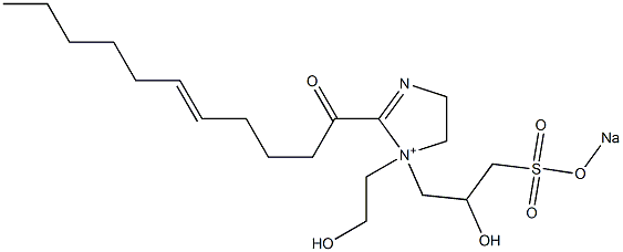 1-(2-Hydroxyethyl)-1-[2-hydroxy-3-(sodiooxysulfonyl)propyl]-2-(5-undecenoyl)-2-imidazoline-1-ium Struktur