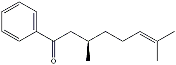 (R)-3,7-Dimethyl-1-phenyl-6-octen-1-one Struktur