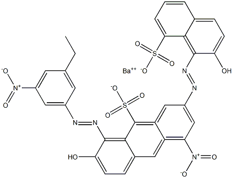 Bis[1-[(3-ethyl-5-nitrophenyl)azo]-2-hydroxy-8-naphthalenesulfonic acid]barium salt Struktur