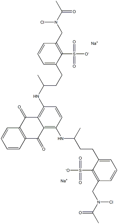 1,4-Bis[3-(chloroacetylaminomethyl-sulfophenyl)-1-methylpropylamino]anthraquinone disodium salt Struktur