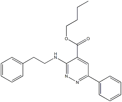 3-(Phenethylamino)-6-phenyl-4-pyridazinecarboxylic acid butyl ester Struktur