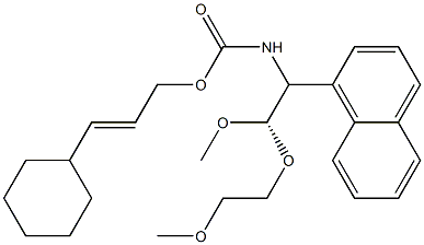 N-[(S)-2-(2-Methoxyethoxy)methoxy-1-(1-naphtyl)ethyl]carbamic acid (E)-3-cyclohexylallyl ester Struktur